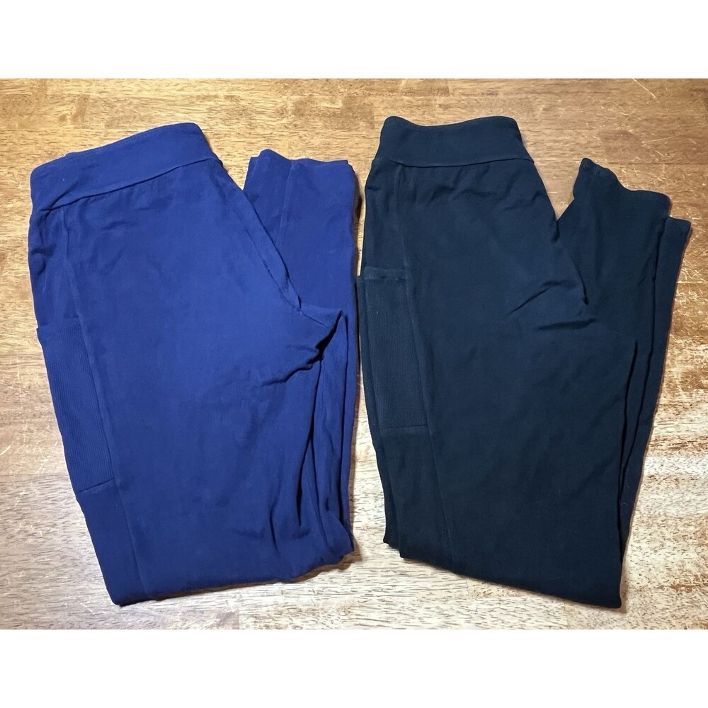 Lot of 2 - Art Class Girls Blue & Black Stretch Leggings Size XXL 18 Athleisure